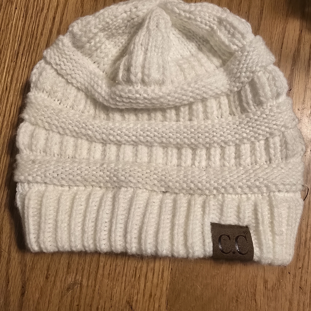 C.C.  White Knit Beanie